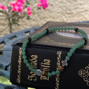 Rosario de pulsera de piedra natural