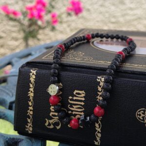 Rosario de pulsera de piedra vulcano.